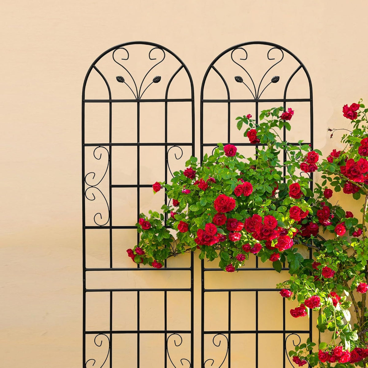 2 Pack Metal Garden Trellis 86.7" Tall Outdoor Climbing Plant Support for Roses, Flowers, Rustproof