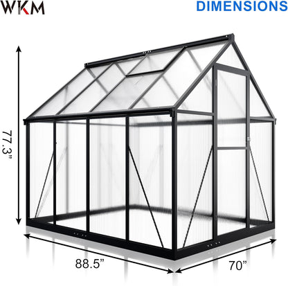 WKM 5.8x7.3 FT Greenhouse for Outdoors, Quick-fit Structure Greenhouse with Window for Ventilation
