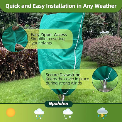2 Pack Plant Covers Freeze Protection, 75"W x 90"H Winter Frost Blanket 2.36 oz/yd² Fabric Frost