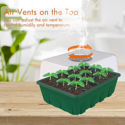 Gardzen 10-Set Garden Propagator Set, Clear Seed Tray Kits with 120-Cell, Seed Starter Trays with