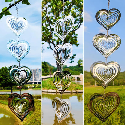 DJUAN Heart Bird Scare Discs Set-Highly Reflective Double-Sided Bird Reflectors,Extra Sparkly Metal