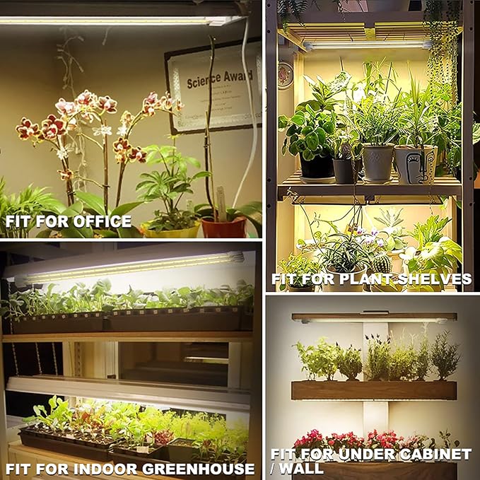 Mosthink LED Plant Grow Light Strips Full Spectrum for Indoor Plants with Auto ON/Off Timer, 48