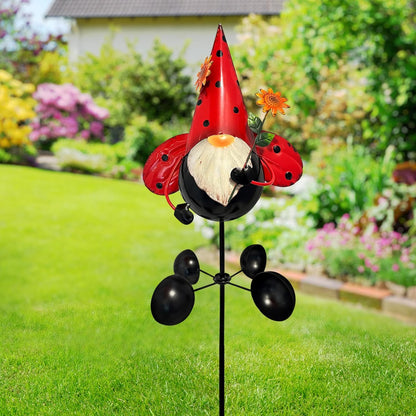 HONGLAND Gnome Metal Yard Art, Gnomes Garden Statue Outdoor Decor, 48 inch Gnome Decorations 360