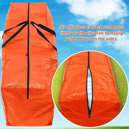 6 Pcs 66 Gallon Large Moving Bags with Zipper and Handles Foldable Storage Duffle Bags Heavy Duty