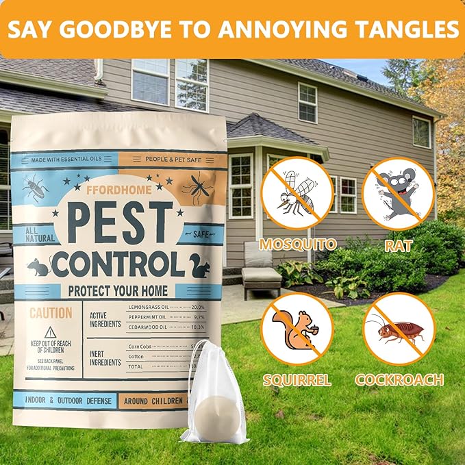 Pest Repellent ， Moth Balls for Outdoor use， Keep Pest Away Repel Mice and Rats, Roach, Ant