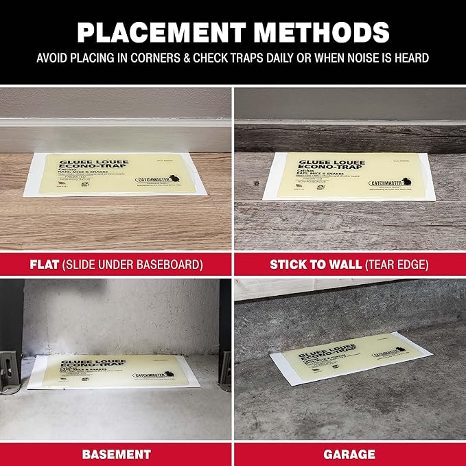 Catchmaster Gluee Louee Rat Extra Large Traps 30-PK, Heavy Duty Glue Trap, Mouse Traps for Home