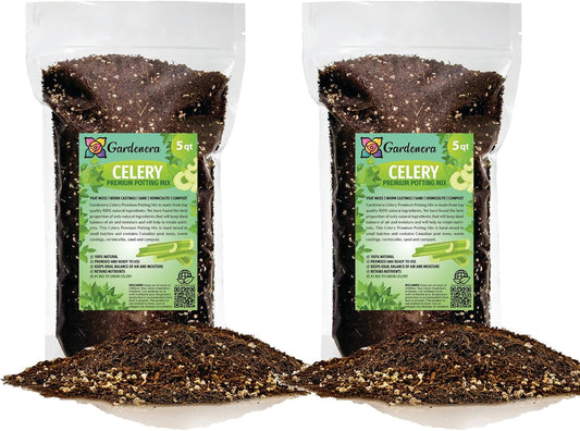 GARDENERA Premium Celery Potting Soil Mix - Optimal Nutrient-Rich Blend for Thriving and Crisp
