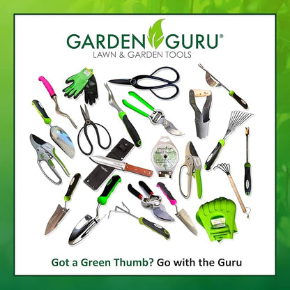 Garden Guru Garden Tool Set 6pc Hand Trowel Transplanter Weeder Fork Rake Cultivator – Heavy Duty