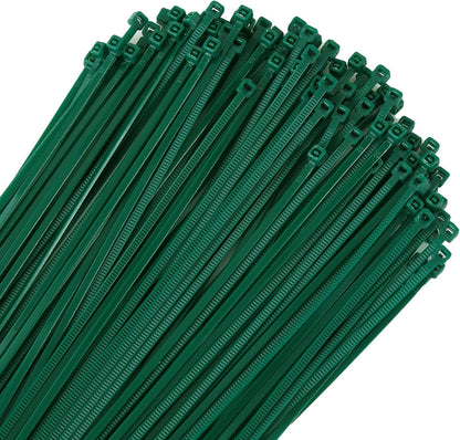 6 inch 3mm Dark Green Nylon Garden Cable Zip Ties Self Locking Cable Ties Twist Ties, Multi-Purpose