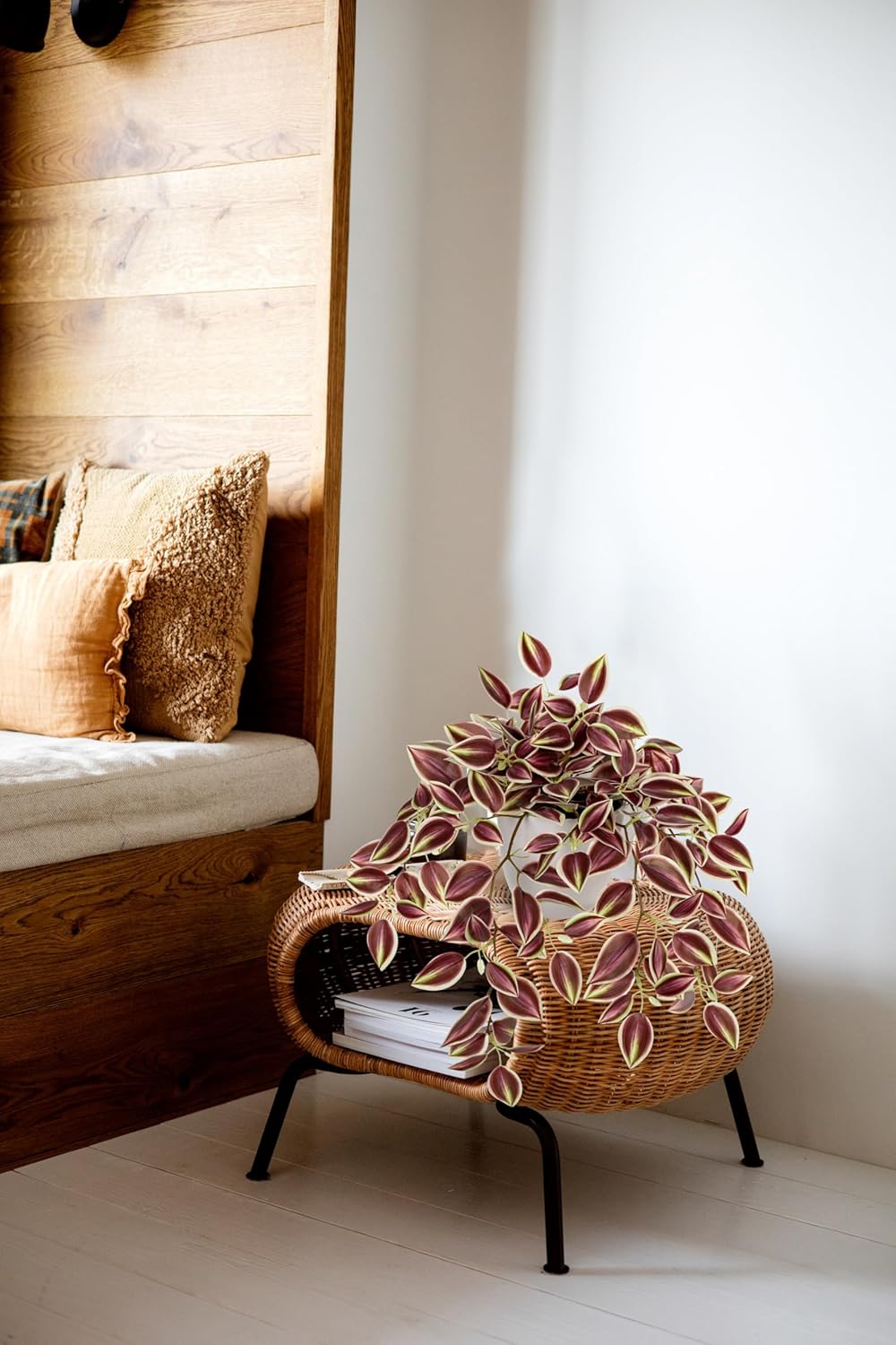 Briful Faux Plants Indoor Fake Potted Silk Plants Artificial Watermelon Peperomia Draping Plant for