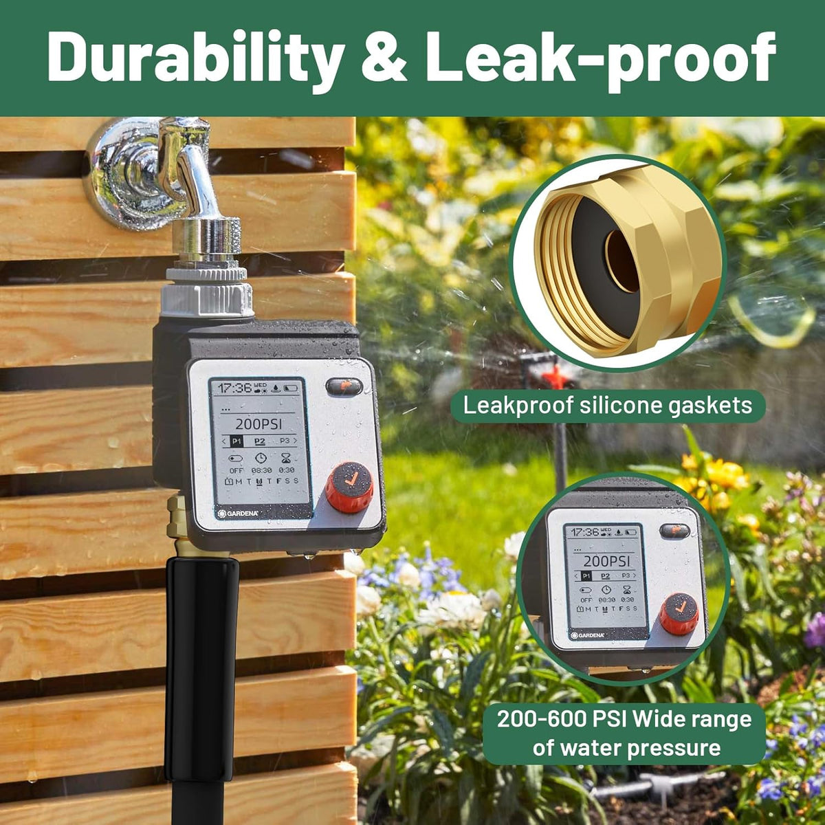 Short Garden Hose 5 ft x 5/8 in Male to Female Heavy Duty Small Water Hose Extend Connector