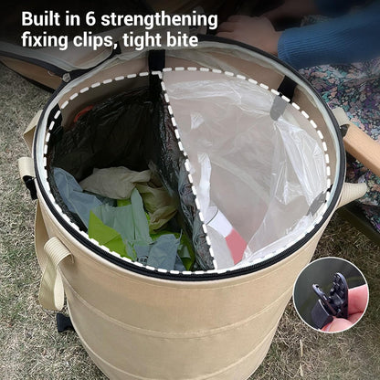 Zunate Collapsible Lawn and Leaf Bag, 24 Gallon Collapsible Trash Can, Reusable Outdoor Yard Waste