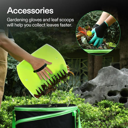 VIVOSUN 47-Gallon Collapsible Trash Can, Reusable Pop-Up Garden Bag with Hard-Shell Bottom, Leaf