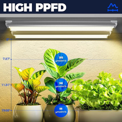 Barrina T8 Plant Light, 144W(6 x 24W), 800W Equivalent, 2FT Super Bright, Full Spectrum, led Grow