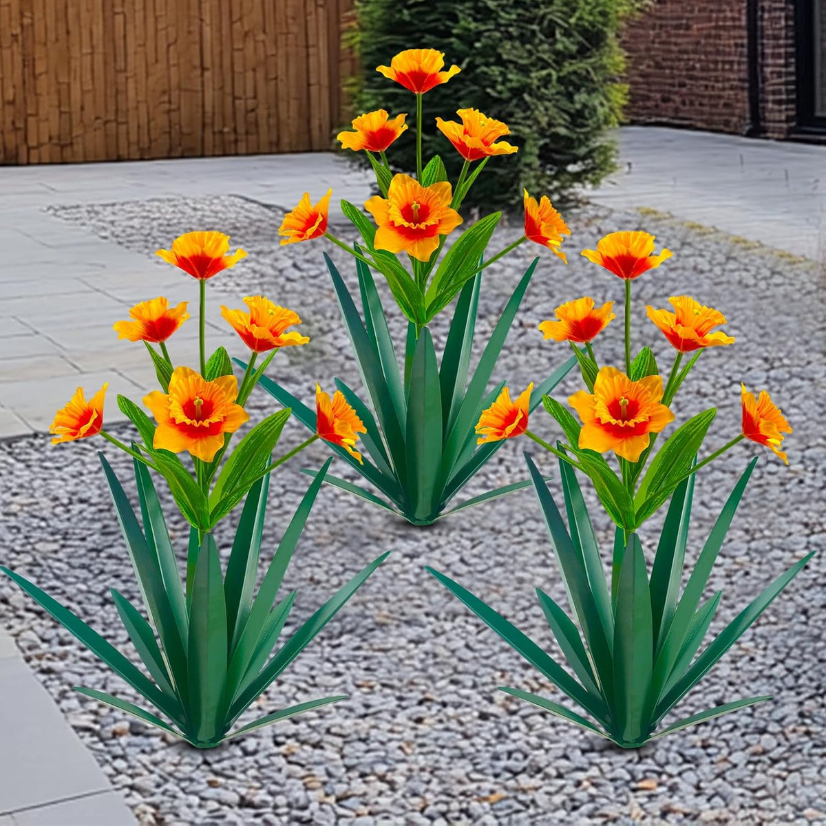 Homight Metal Agave Plant Outdoor Decoration Outdoor Garden Decoration Daffodils Flowers Mexican