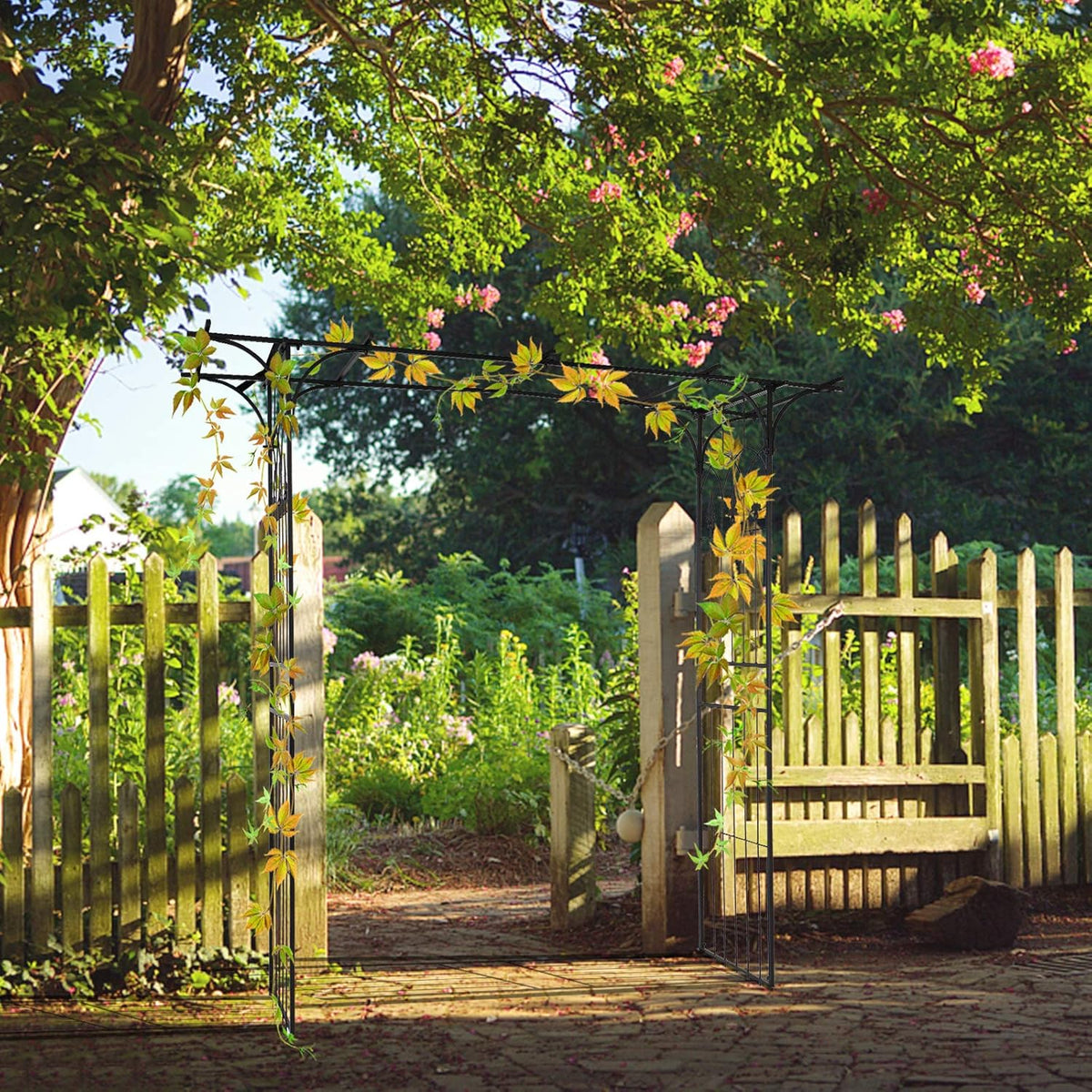 VINGLI Garden Arbor, Arch Archway for Wedding Ceremony Party, Steel Garden Trellis for Plant