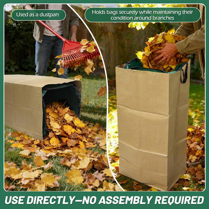 2Pack Reusable Pop-Up Yard Waste Bag Holder, Designed for 30 Gallon Paper Lawn Bags, Multi-Use
