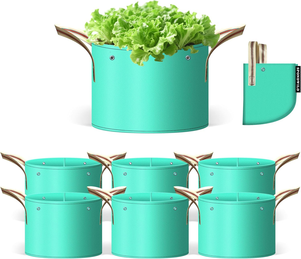 7 Pcs 10 Gallon Potato Grow Bag, PE Garden pots Plant Grow Bag with Branch-Binding Holes and Drain