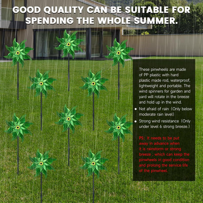 10 PCS Reflective Pinwheels for Yard and Garden Bird Devices Pre-Installed Sparkly Wind Spinner