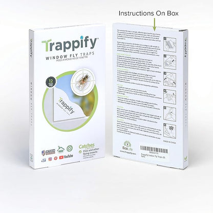 Trappify Fly Trap Indoor: Window Fly Traps for Home | Fruit Fly Traps for Indoors, Gnat Traps for