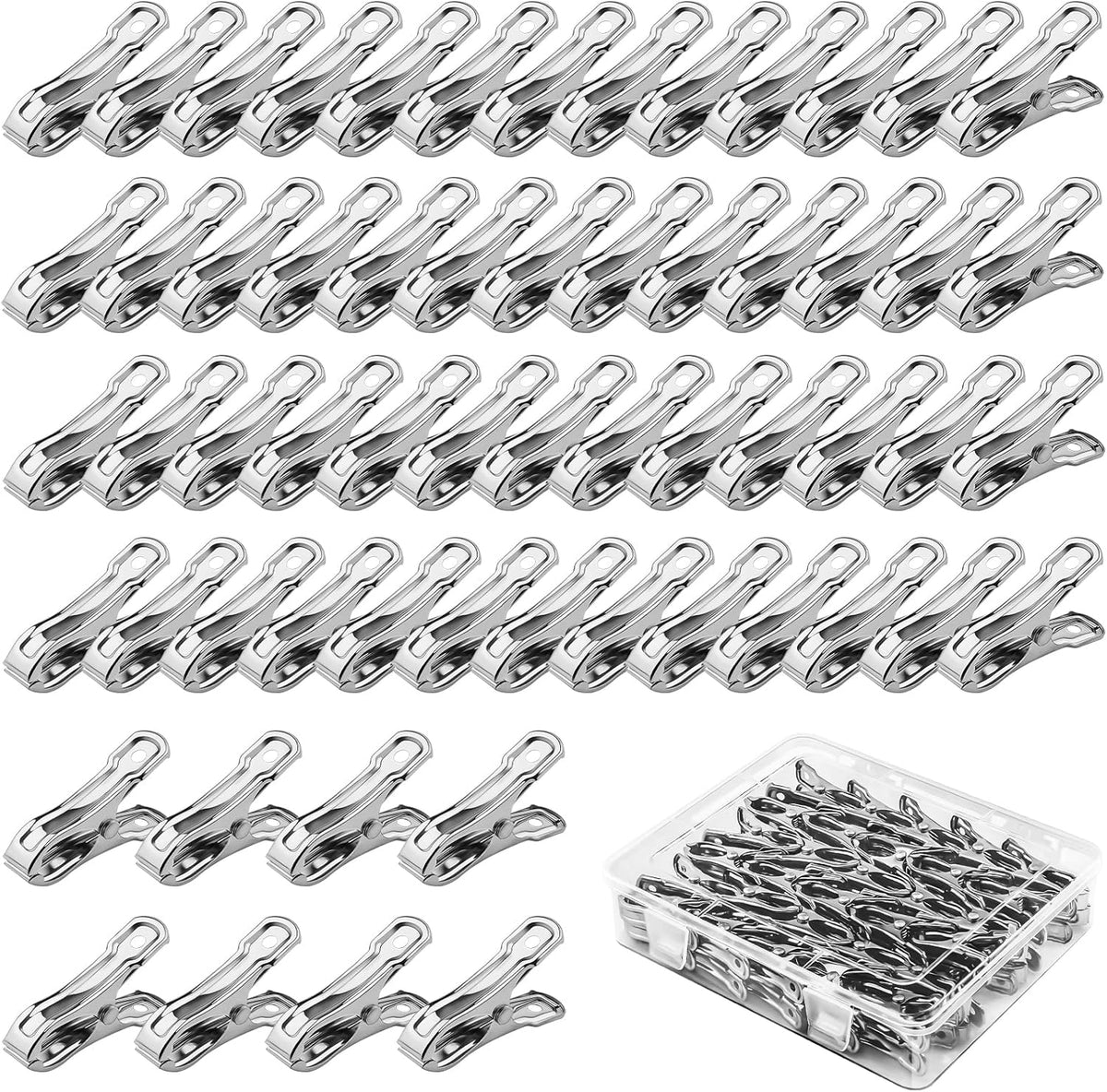 Aodaer 60 Pieces Stainless Steel Garden Clip with Strong Grip Heavy Duty Greenhouse Clips Anti-wind
