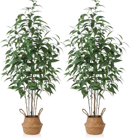 Artificial Eucalyptus Tree,5Ft Tree Fake Plant in Pot for Home and Office Decor,Potted Faux Plants
