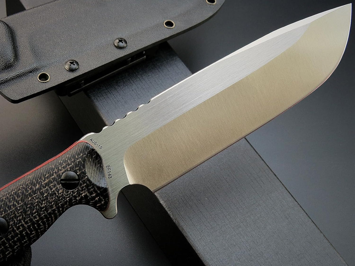 Eafengrow EF143 Fixed Blade Knife AUS-10 Steel Blade Micarta Handle Full Tang EDC Tool Straight