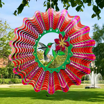 Goolyrusim Ruby-Throated Bird Wind Spinner, Hummingbird Wind Spinner for Yard and Garden, Hanging
