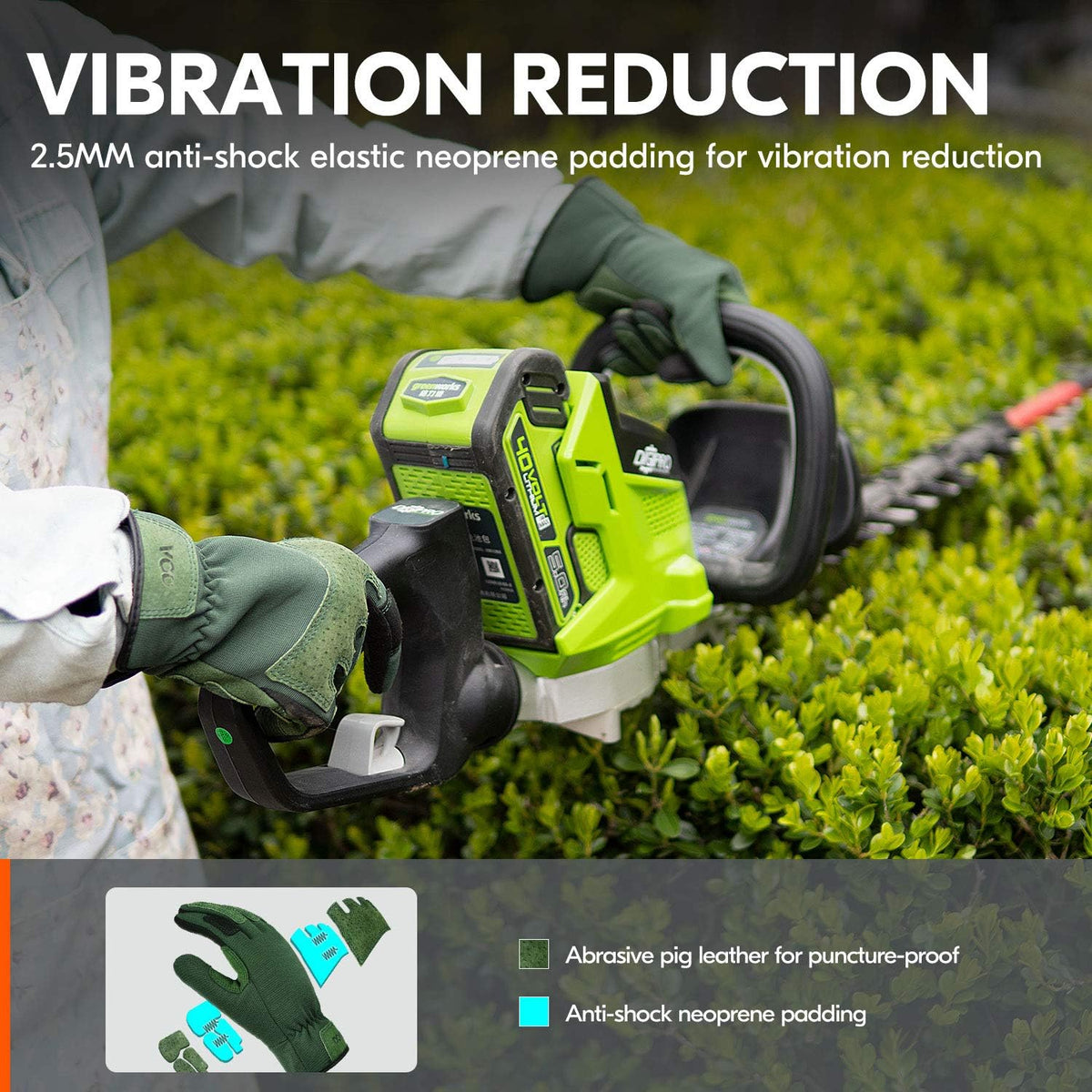 Vgo... 1-Pair Ladies' Synthetic Leather Gardening Gloves, Puncture-proof, Thornproof, Durability &