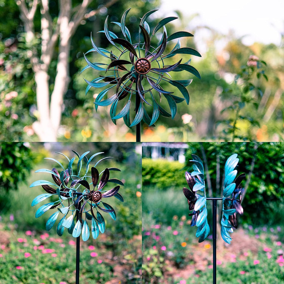 Stargarden Metal Wind Spinner,Two-Way Wind Sculptures,360 Degrees Kinetic Wind Spinners for Yard