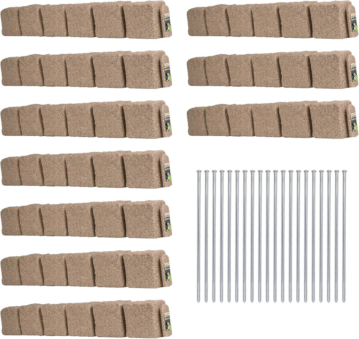 Beuta Landscape Edging | Garden Edging Border | Faux Stone Blocks for Lawn Edging, Flower Beds &
