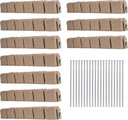 Beuta Landscape Edging | Garden Edging Border | Faux Stone Blocks for Lawn Edging, Flower Beds &