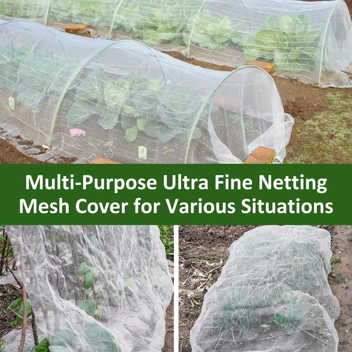 Ultra Fine Garden Netting, 4'x10' Plant Netting Pest Barrier for Garden Protection Row Cover Raised