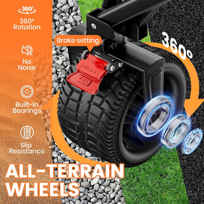 Collapsible Wagon Carts 570LBS Weight Capacity Foldable Beach Wagon with Big All-Terrain Wheels