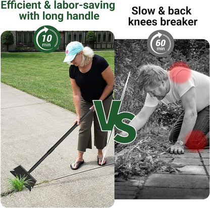 Garden Flat Shovel Scraper, Multifunctional Garden Cleaning Shovel with 59 Inch Long Handle, Heavy