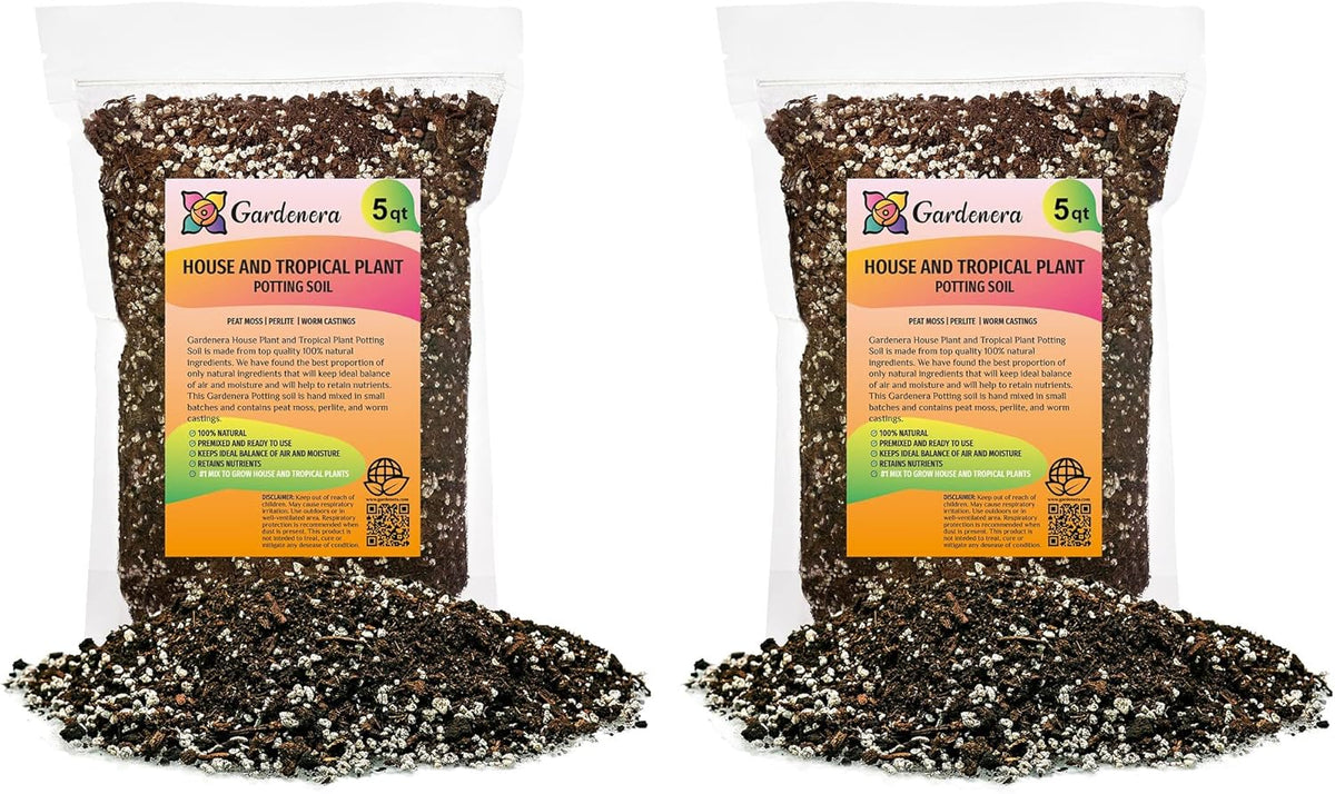 Gardenera House Plant and Tropical Plant Potting Soil - Re-Potting Soil for All Types of Indoor