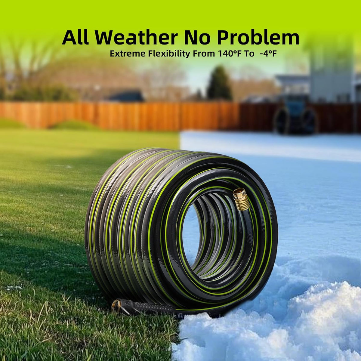 Worth Leader Long Garden Hose 5/8 in. x 100 ft. -No Kink, Flexible, Leakproof, Male to Female