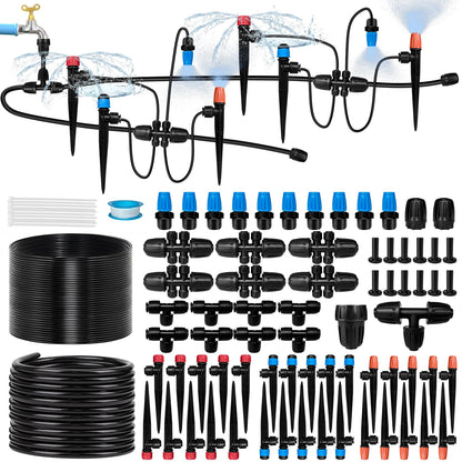 TJJFMM 230FT Drip Irrigation System for Garden with 40 Nozzles & Emitters, Garden Watering System
