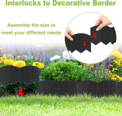 Vashly 40Ft Landscape Edging No Dig, 5.9In Garden Edging Border with 40Pcs Stakes, 40Pcs Plastic