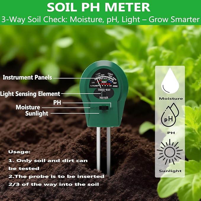 14 PCS Garden Tool Set with Soil Moisture Meter, Stainless Stell Heavy Duty Gardening Hand Tools