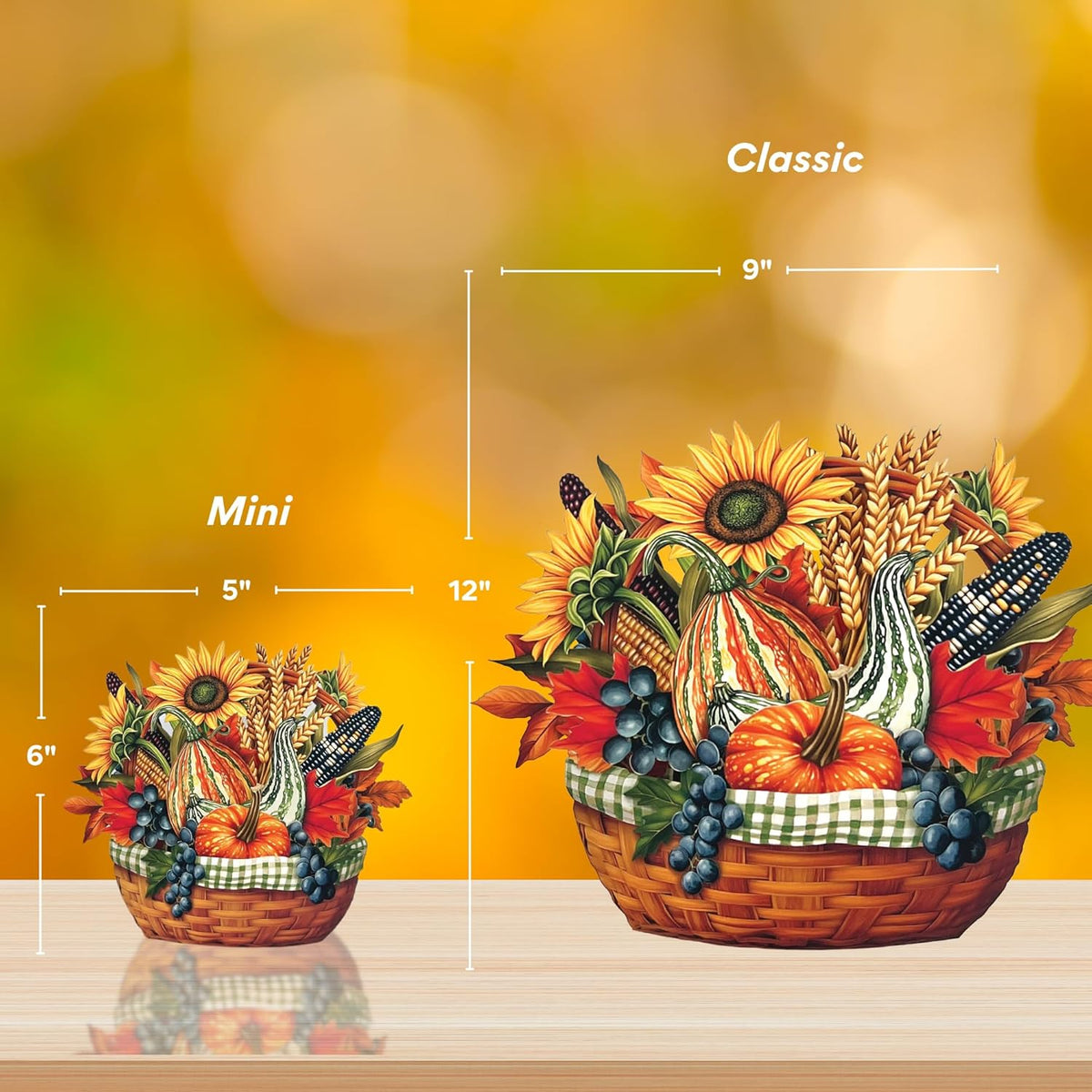 Freshcut Paper Pop Up Cards, Golden Harvest, 12 Inch Life Sized Forever Flower Bouquet 3D Popup