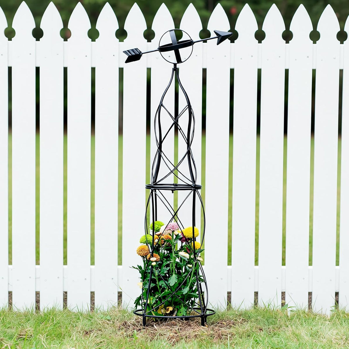 41-Inch Metal Obelisk Trellis – Elegant Garden Support for Climbing Plants, Perfect for Outdoor
