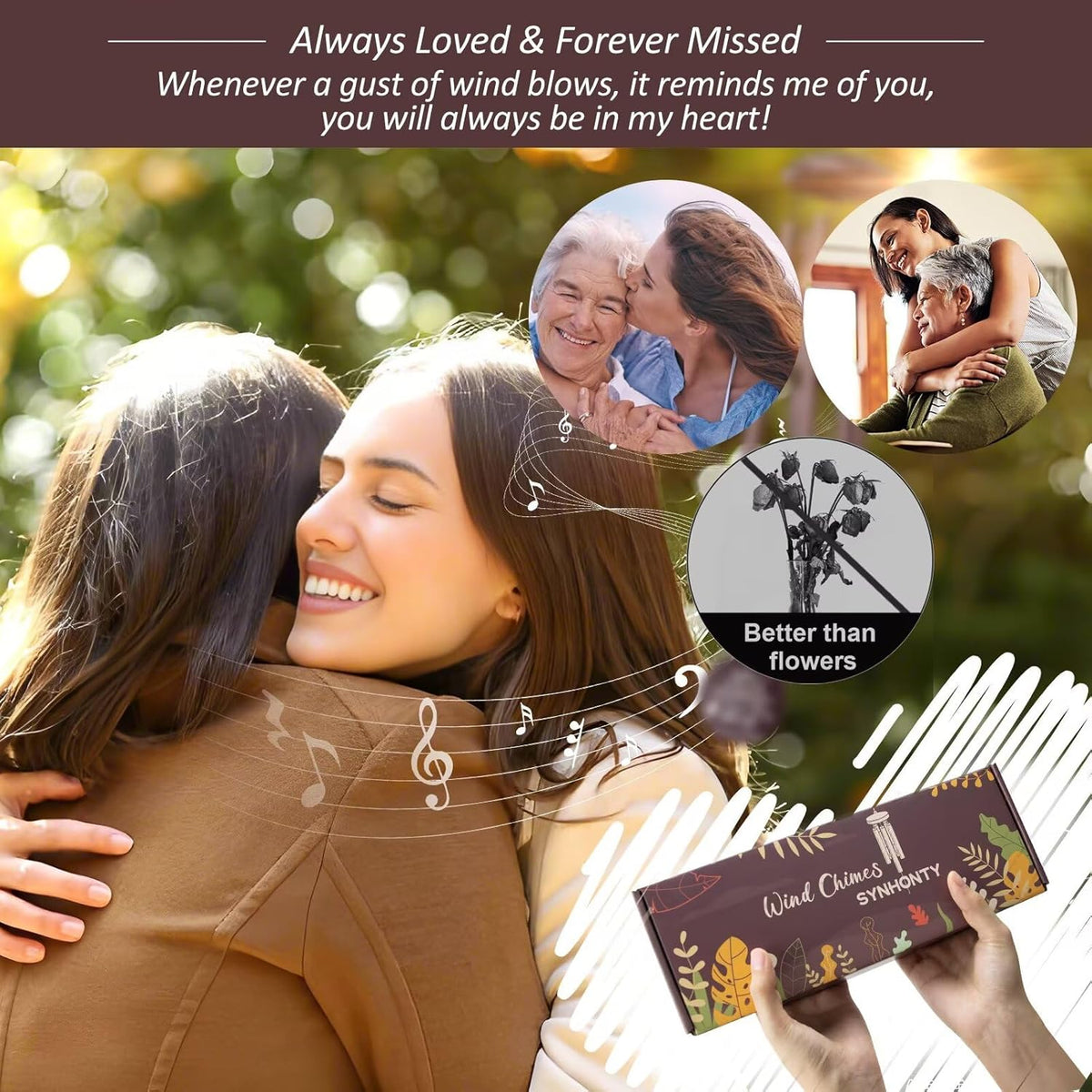 Memorial Gifts for Loss of Love one, 25''Memorial Wind Chimes of Sympathy Gifts for Loss of Love