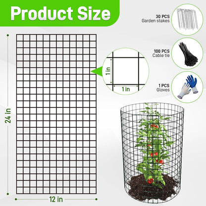 8 Pack Plant Protectors from Animals, 24"x 12" Wire Plant Protector, Wire Cages for Plants with
