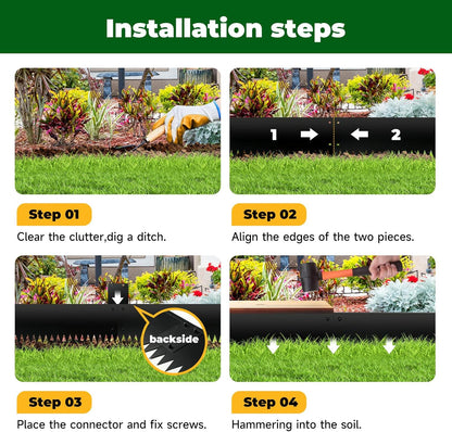 Steel Garden Edging with Top Bending Protection Metal Lanscape Edging Steel Lawn Edging 40 inch