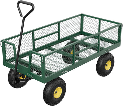 GarveeLife 900 LBS Garden Cart with Removable Mesh Sides, Heavy Duty Steel Garden Wagon with