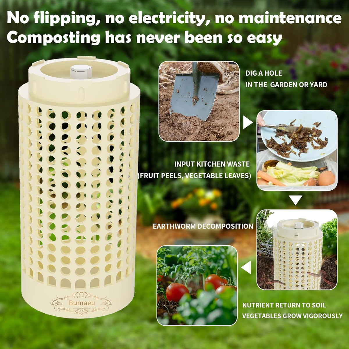 Underground Worm Farm, Garden Mini vermicomposting bin for use in Outdoor Gardening from Kitchen