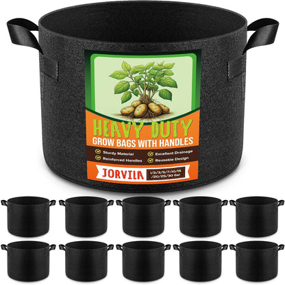 10 Pack 25 Gallon Grow Bags, Thickened Nonwoven Fabric Planter Pots with Handles, Heavy Duty 300G
