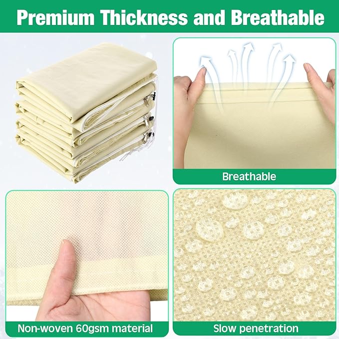 4 Pcs Plant Covers Freeze Protection 35.4" x 59" Winter Frost Blankets for Outdoor Plants with
