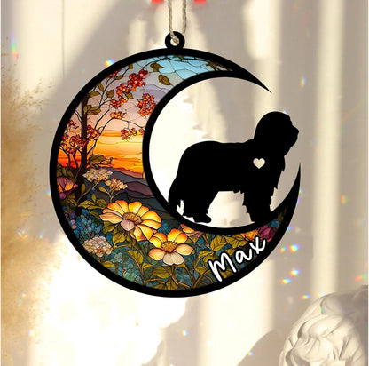 Personalized Dog Memorial, Custom Name Bearded Collie Dog Christmas Ornament with Name, Custom